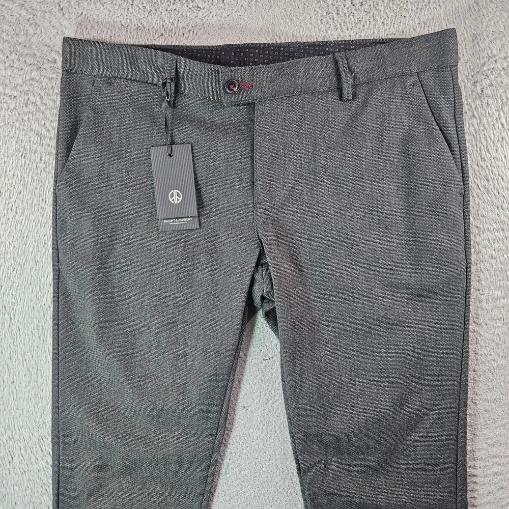 $140 NEW Haight & Ashbury Dress Pants Men 36‎ x 32 Flat Front Gray - Picture 2 of 11